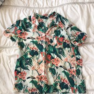 Urban Outfitters Hawaiian Button Down Floral Shirt